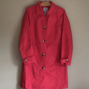 Dark Pink Cotton Trench Coat